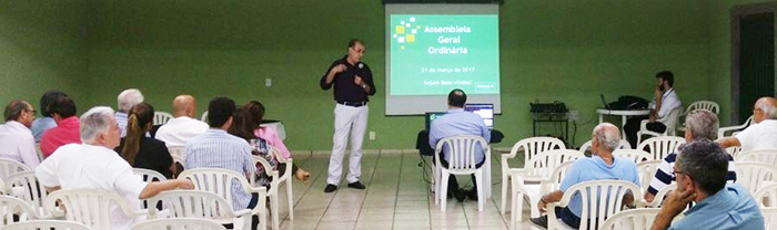 O diretor presidente, Emilson Lorca, durante a AGO