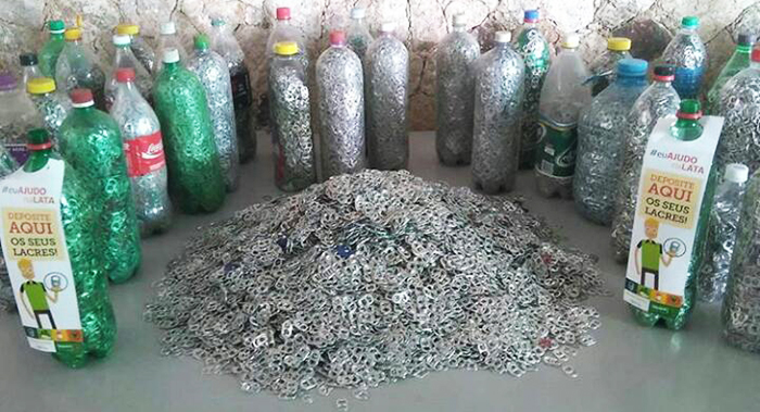 Parte dos lacres arrecadados no ano de 2016