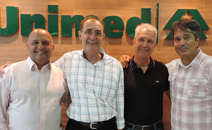  Gilmar, diretor Financeiro, Emilson, presidente, João Pilotto, vice-presidente,  e José Roberto, diretor Administrativo