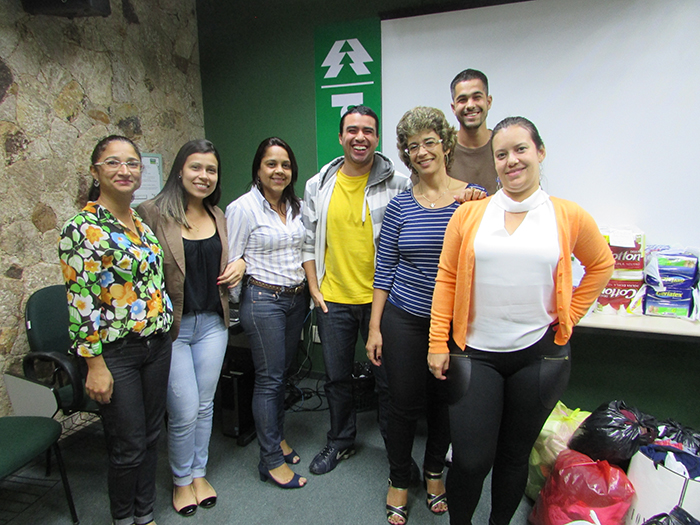 Equipe setor Financeiro/Secretaria Executiva durante o anúncio dos resultados da Campanha do Agasalho
