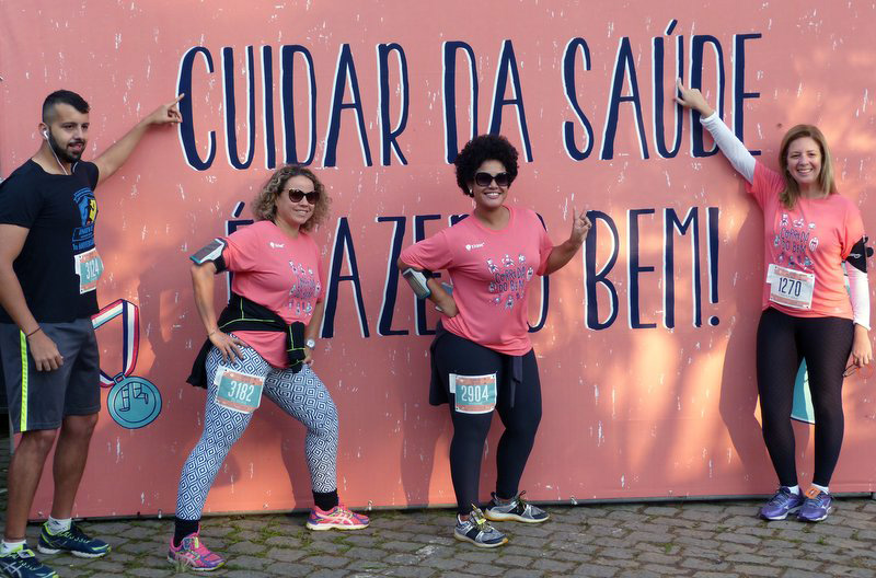 Momento de descontração antes da largada da Corrida do Bem