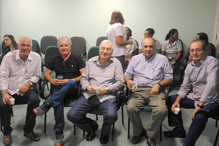 2-	Diretores e conselheiros, na sequência: Fernando Roberti Wermelinger, Ailson Tenório Cavalcanti, Osmane Sobral Rezende, José Marcos Barroso Pillar e Ronaldo Azevedo Vieira.