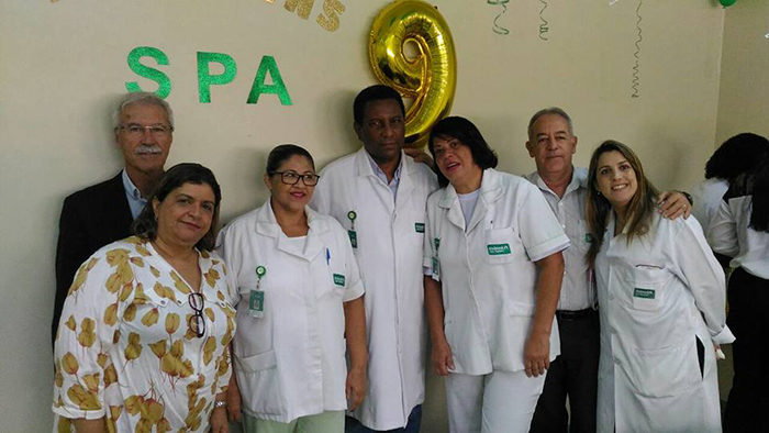 Parte da equipe na comemoração dos nove anos do SPA