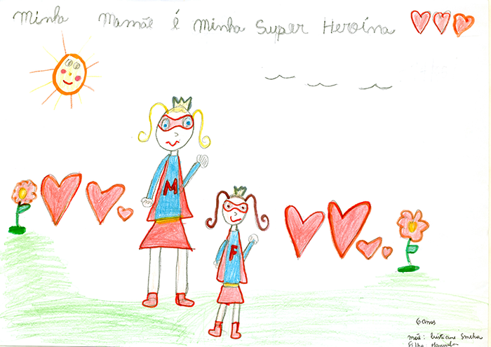 Manuela, seis anos, e a mãe Cristiane Oliveira Moreira Smeha, enfermeira da Internação