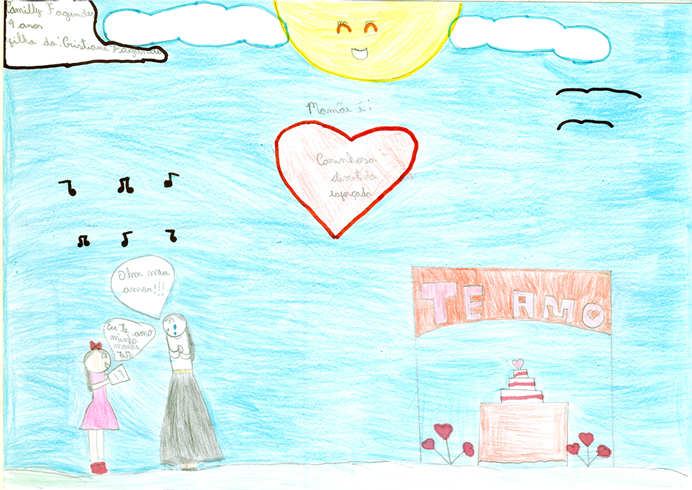 Camilly, nove anos e a mãe Cristiane Fagundes de Oliveira, assistente de Atendimento