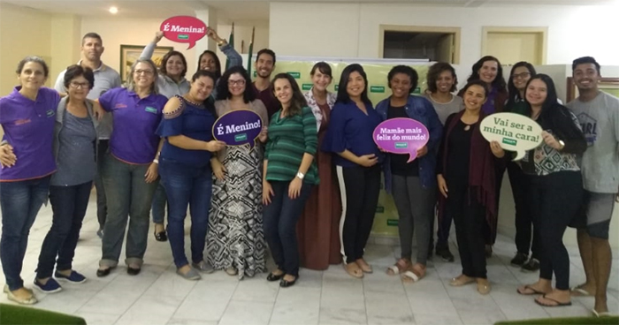 Participantes e palestrantes do curso de gestantes 