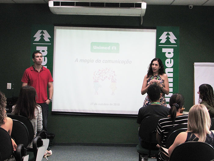  Equipe Unimed durante palestra do evento de Integração