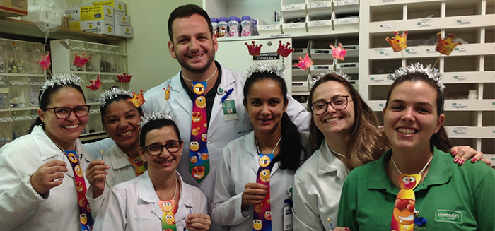 Os colaboradores da Farmácia Interna também participaram da campanha 