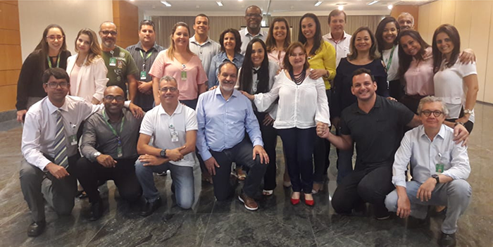 Líderes da Unimed Costa do Sol nas duas turmas do treinamento