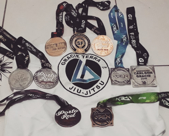 No jiu jitsu, o vigia bruno fechou 2018 com nove medalhas 