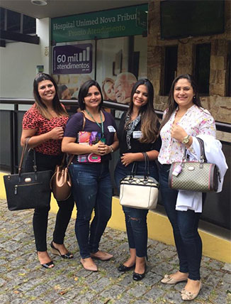à esq., Linda Bastos, Janaína Teixeira, Mayara Thomazine e Inês Branco