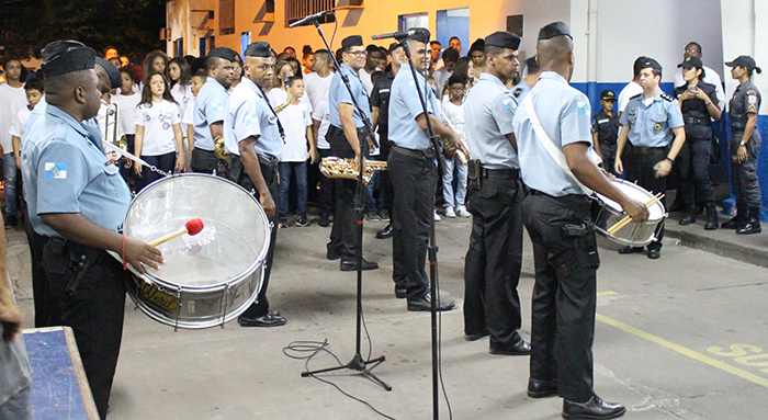 Banda do 8º BPM se apresenta para os convidados