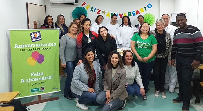 A cada dois meses os colaboradores do Hospital e das sedes administrativas comemoraram o aniversário juntos