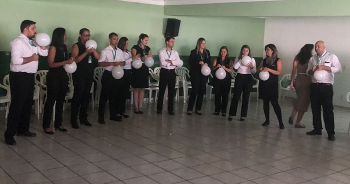 A palestra também desenvolveu uma dinâmica de relaxamento 