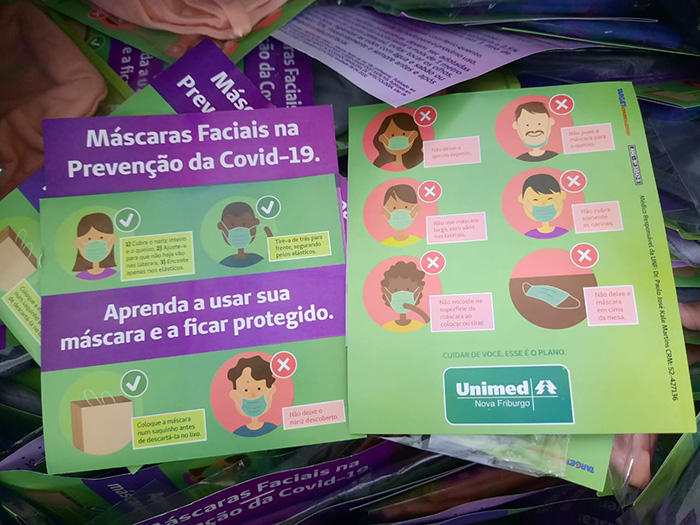  Ao todo serão 30 mil máscaras distribuídas para população durante a campanha.