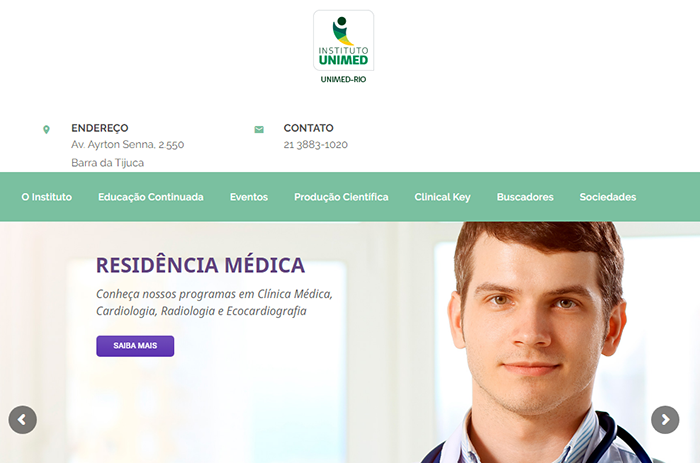 Site do Instituto Unimed-Rio